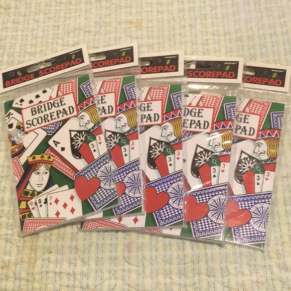 Bridge Score pad 5-books NEW contact Bridge scoring pads bridge playing Party - Picture 1 of 5